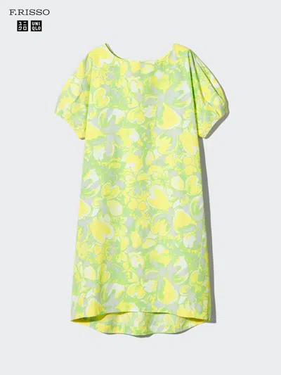 Uniqlo Women's Relaxed Dress Print, Yellow, Medium