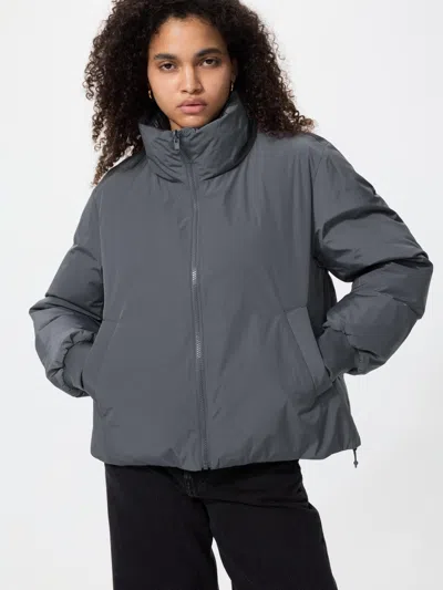 Uniqlo Women's Reversible Down Short Jacket, Gray, 2xs