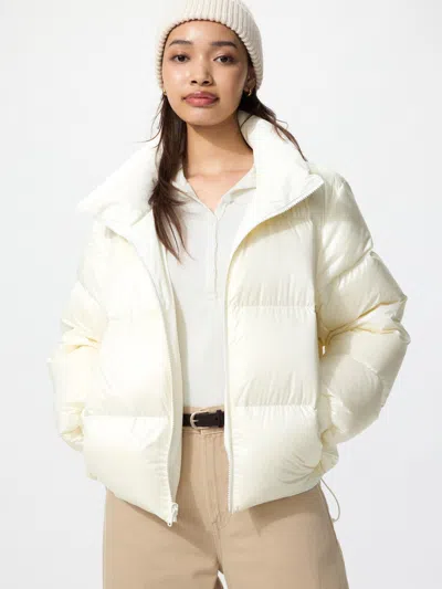 Uniqlo Women's Reversible Down Short Jacket, Off White, 2xs