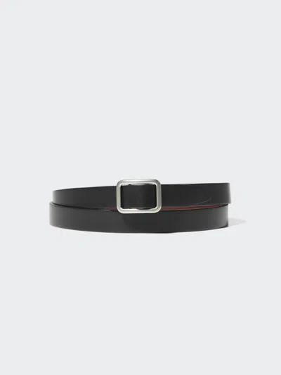 Uniqlo Women's Reversible Holeless Narrow Belt Black Medium  Us
