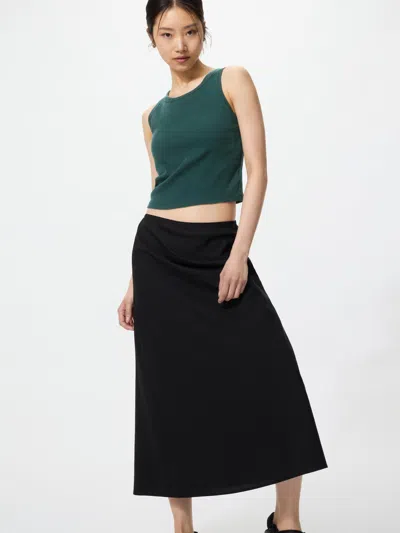 Uniqlo Women's Ribbed Cropped Bra Top, Green, Xs