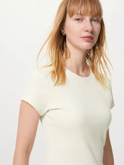 Uniqlo Women's Ribbed Mini T-shirt Off White 2xl  Us In Neutral