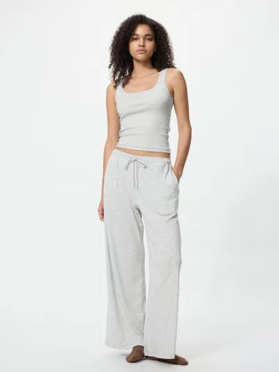 Uniqlo Women's Ribbed Wide Easy Pants Tall, Gray, Xs