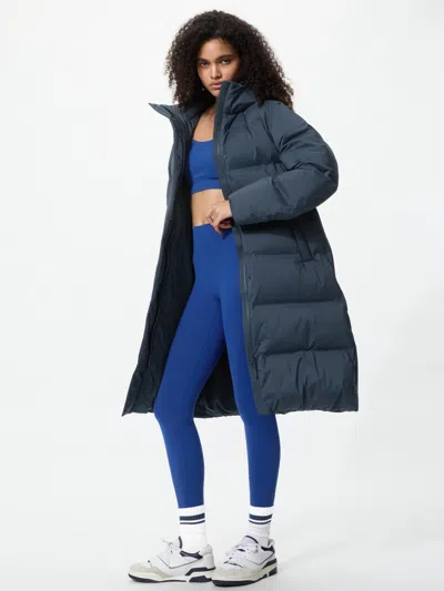 Uniqlo Women's Seamless Down Long Coat, Navy, 2xs In Gray