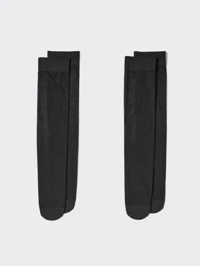 Uniqlo Women's Sheer Knee High Socks 2 Pair, Black
