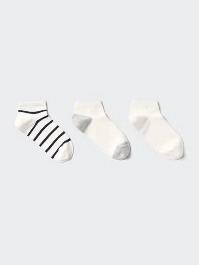 Uniqlo Women's Short Socks 3 Pairs Striped Off White Us W 7.5-10  Us