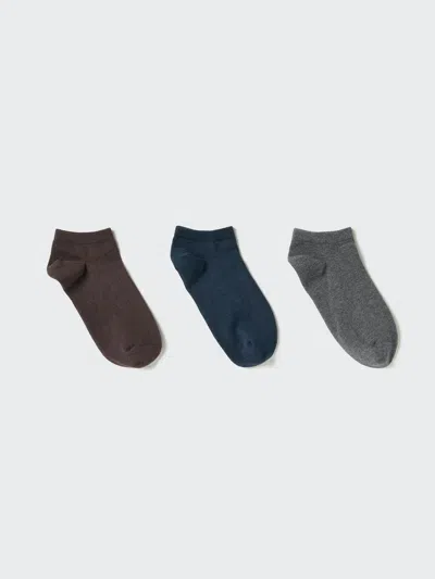 Uniqlo Women's Short Socks 3 Pairs With Deodorizing, Brown, Us W 7.5-10