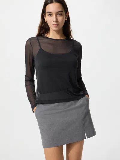 Uniqlo Women's Slit Skort Gray Medium  Us In Black