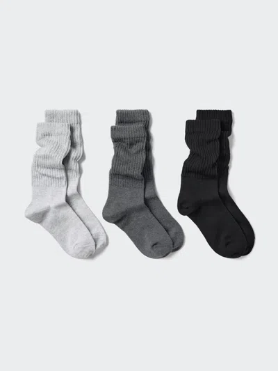Uniqlo Women's Slouchy Socks 3 Pairs With Deodorizing Gray Us W 7.5-10  Us