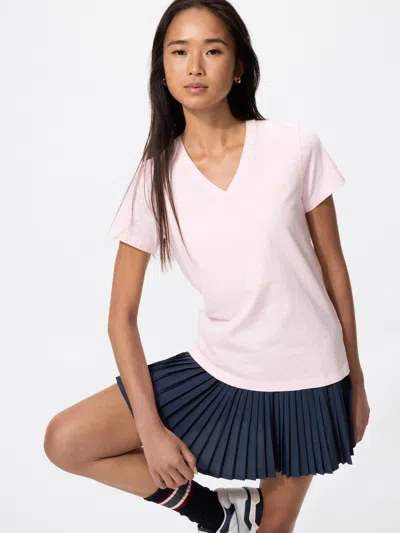 Uniqlo Women's Slub Cotton V-neck T-shirt Pink 2xl  Us