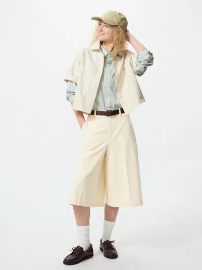 Uniqlo Women's Smart Culottes, Natural, Xl In Brown