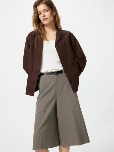 Uniqlo Women's Smart Culottes Print, Brown, 2xs In Black