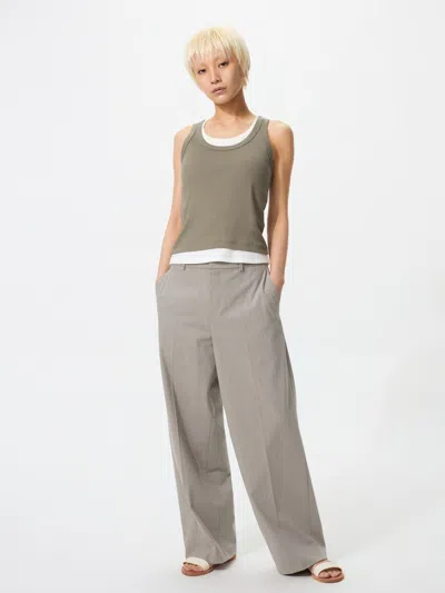 Uniqlo Women's Smart Wide Pants Striped Light Gray Small  Us