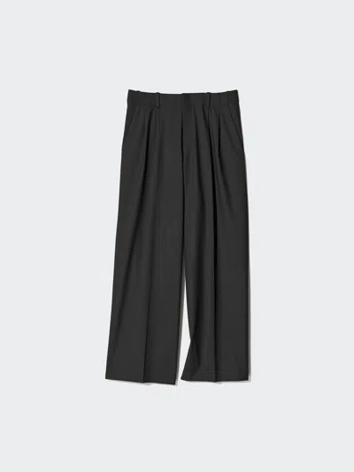 Uniqlo Women's Smart Wide Straight Pants, Black, Large