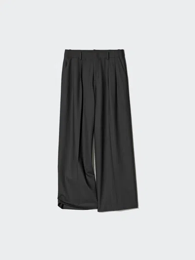 Uniqlo Women's Smart Wide Straight Pants, Black, Xs