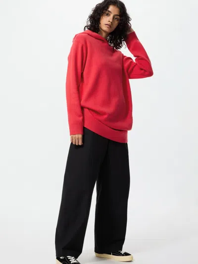 Uniqlo Women's Smooth Cotton Knit Hoodie Dress Red Large  Us