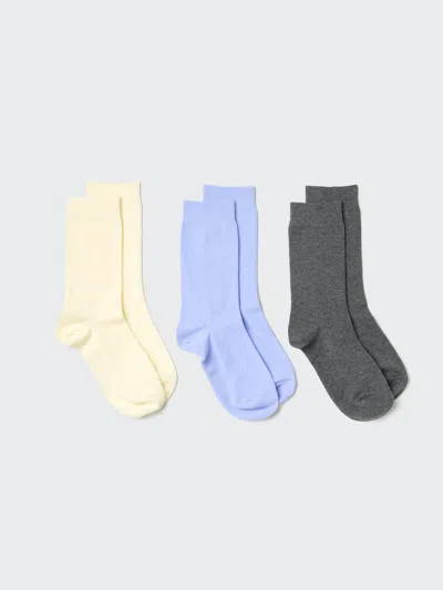 Uniqlo Women's Socks 3 Pairs With Deodorizing, Cream, Us W 7.5-10 In Multi