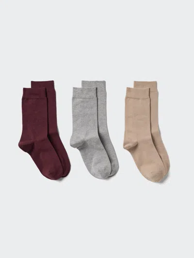 Uniqlo Women's Socks 3 Pairs With Deodorizing Red Us W 7.5-10  Us In Multi