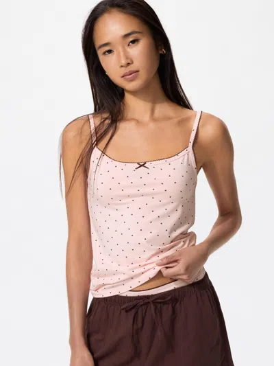 Uniqlo Women's Soft Modal Camisole Heart, Pink, 2xl In Multi
