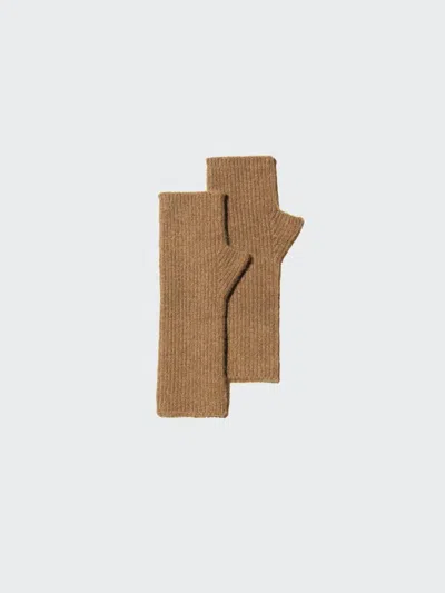Uniqlo Women's Souffle Yarn Knitted Arm Warmer, Brown