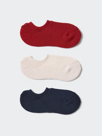 Uniqlo Women's Sport Pile Footsies 3 Pairs With Odor Control Red Us W 7.5-10  Us