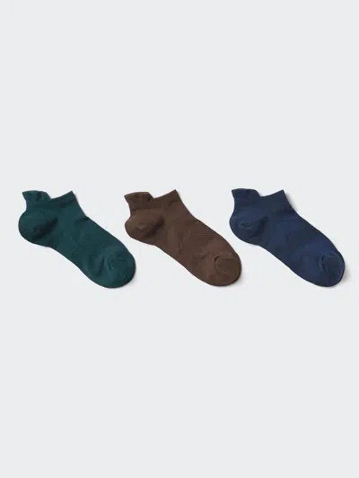 Uniqlo Women's Sport Short Socks 3 Pairs With Odor Control Dark Green Us W 7.5-10  Us