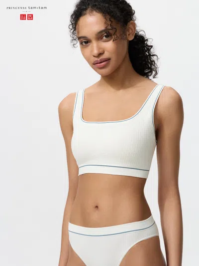 Uniqlo Women's Square Neck Wireless Bra Line, Off White, Xl