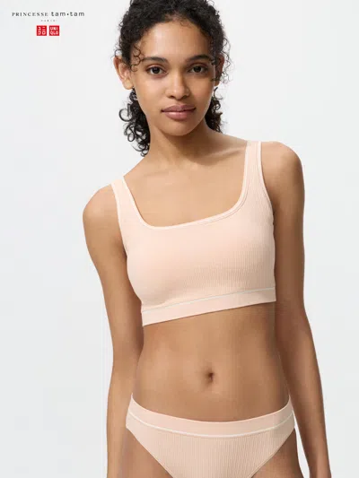 Uniqlo Women's Square Neck Wireless Bra Line, Pink, Large