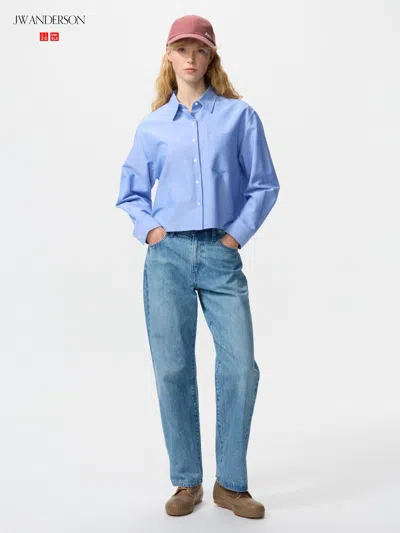 Uniqlo Women's Straight Jeans Blue 28 Inch  Us