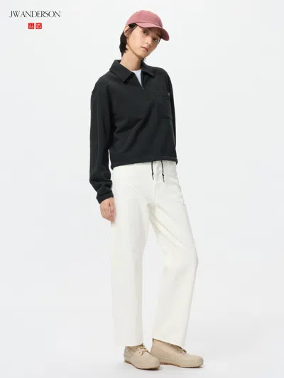 Uniqlo Women's Straight Jeans Short Off White 30 Inch 100% Cotton  Us