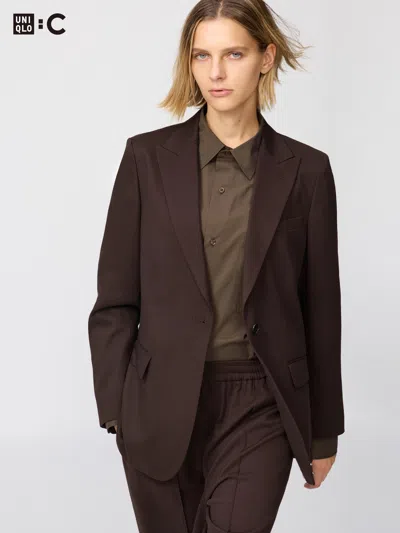 Uniqlo Women's Tailored Jacket Dark Brown Small  Us