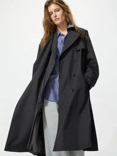 Uniqlo Women's Trench Coat, Black, 2xs