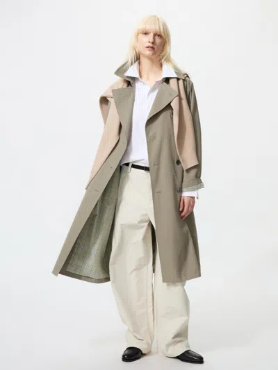 Uniqlo Women's Trench Coat, Olive, 2xs In Multi