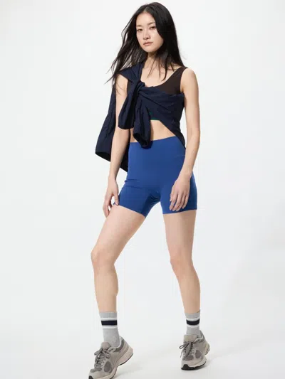 Uniqlo Women's Ultra Stretch Active Biker Shorts, Blue, Xl