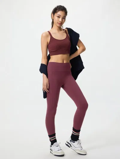 Uniqlo Women's Ultra Stretch Active Leggings With Quick-drying, Wine, 2xs