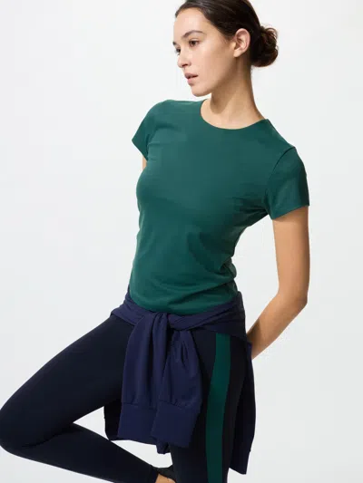 Uniqlo Women's Ultra Stretch Active T-shirt Green 2xl  Us