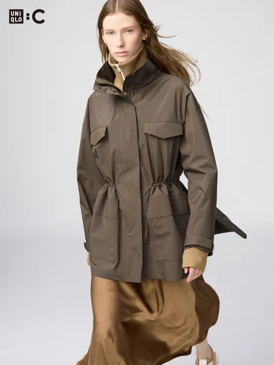 Uniqlo Women's Utility Short Coat Brown Xl  Us