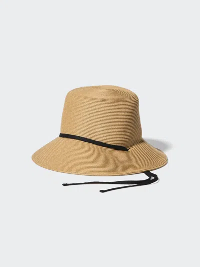 Uniqlo Women's Uv Protection Adjustable Paper Braid Hat Beige  Us In Brown