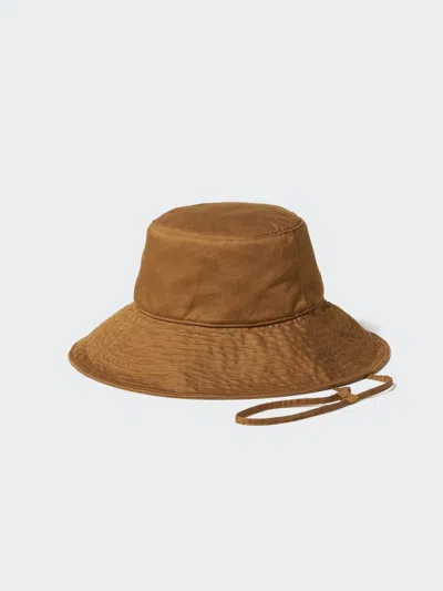 Uniqlo Women's Uv Protection Cotton Linen Wide Brim Hat Brown  Us In Transparent