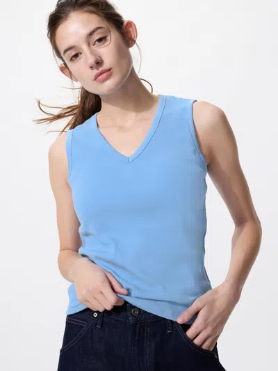 Uniqlo Women's V-neck Bra Top Blue Xl  Us