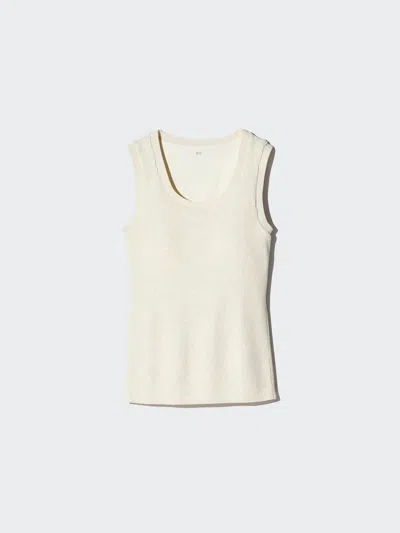 Uniqlo Women's Washable Knit Bra Top, Natural, 2xl In Neutral