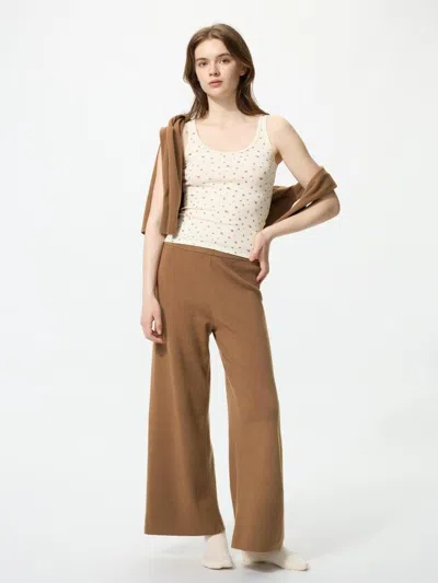 Uniqlo Women's Washable Knit Pants, Brown, 2xs