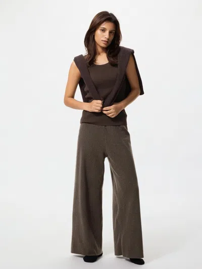 Uniqlo Women's Washable Knit Pants Smooth Short, Dark Brown, 2xs