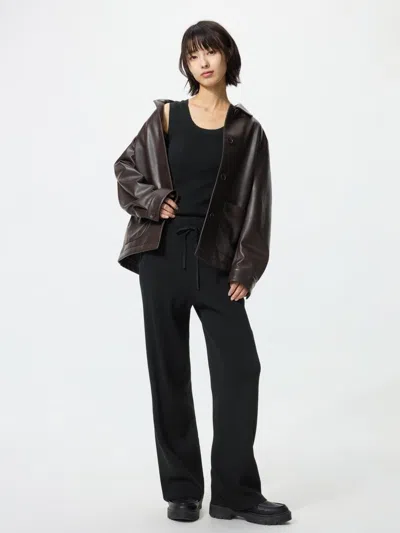 Uniqlo Women's Washable Knit Ribbed Pants, Black, Xs