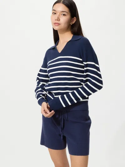 Uniqlo Women's Washable Knit Ribbed Shorts Navy Medium  Us In Blue