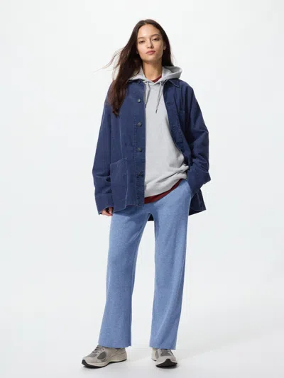 Uniqlo Women's Washable Ribbed Knit Pants Blue Medium  Us