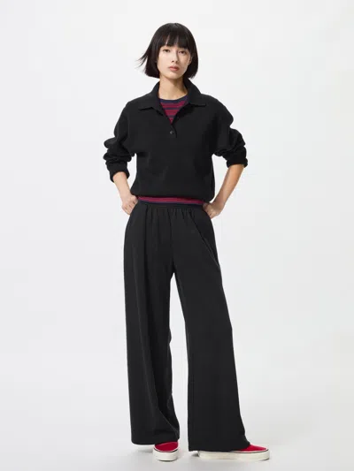 Uniqlo Women's Wide Sweatpants Black Xl  Us