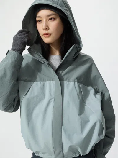 Uniqlo Women's Windproof Stand Blouson Jacket, Gray, 2xs In Multi