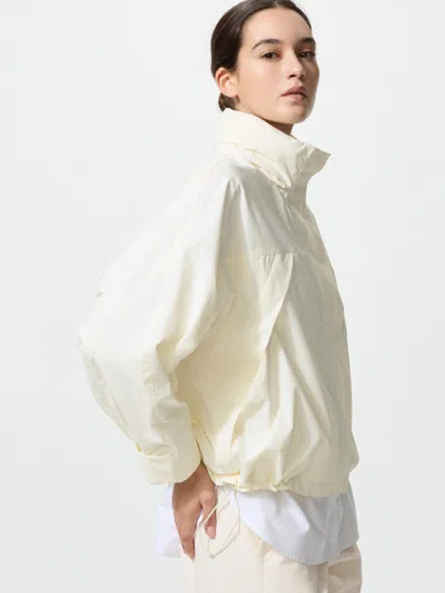 Uniqlo Women's Windproof Stand Blouson Jacket Off White Medium  Us