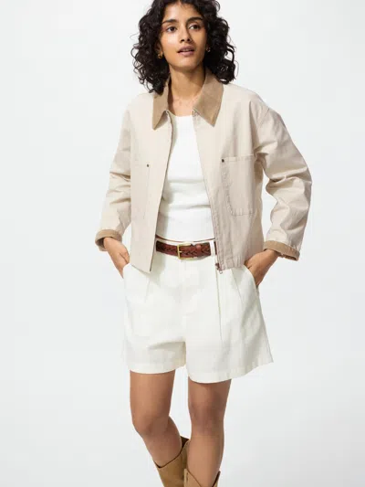 Uniqlo Women's Zip-up Short Jacket Natural 2xl  Us In Brown